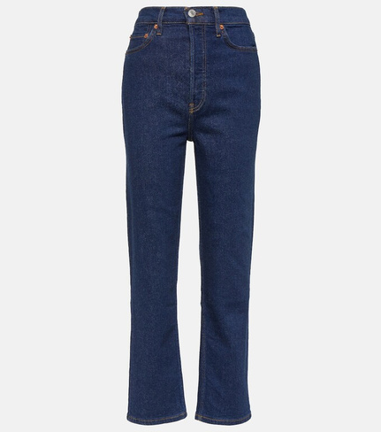 Прямые джинсы в стиле 70-х годов с высокой посадкой Re/Done, синий