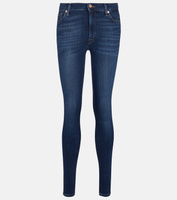 Роскошные джинсы скинни slim illusion с высокой посадкой 7 For All Mankind, синий
