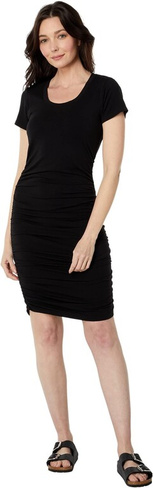 Платье с короткими рукавами и присборенными боками bobi Los Angeles, черный
