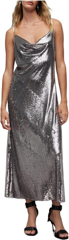 Платье Hadley с пайетками AllSaints, цвет Gunmetal Grey