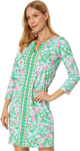 Платье Надин UPF 50+ Lilly Pulitzer, цвет Botanical Green Just Wing It Engineered Chillylilly