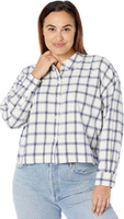 Укороченная фланелевая рубашка Hartfield Plus в цвете Windowpane Madewell, королевский синий