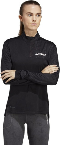 Футболка Terrex Multi с длинными рукавами и молнией 1/2 adidas, черный