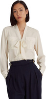 Рубашка из крепа с завязкой на воротнике LAUREN Ralph Lauren, цвет Mascarpone Cream