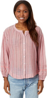 Рубашка Relaxed Button Through Blouse Lucky Brand, цвет Mauve Stripe