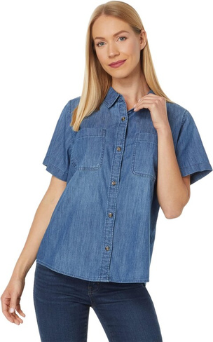 Легкая джинсовая рубашка Heritage с короткими рукавами L.L.Bean, цвет Medium Indigo