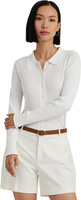 Свитер Petite Rib-Knit Long-Sleeve Polo Cardigan LAUREN Ralph Lauren, белый