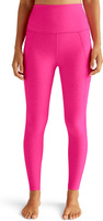 Леггинсы миди с карманами и высокой талией Spacedye Beyond Yoga, цвет Pink Punch Heather