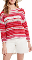 Миниатюрный красочный свитер крючком NIC+ZOE, цвет Red Multi