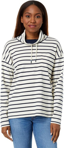 Пуловер с воротником-воронкой и полоской Heritage Mariner L.L.Bean, цвет Sailcloth/Classic Navy