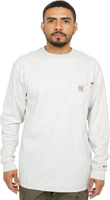 Хлопковая футболка с длинными рукавами Flame-Resistant Force Carhartt, светло-серый