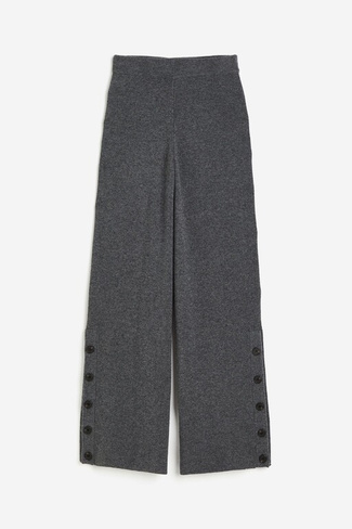 Брюки H&M Wool With Buttons, темно-серый