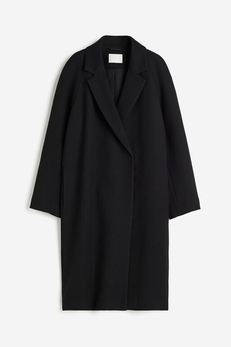 Пальто H&M Double-breasted Midi, черный