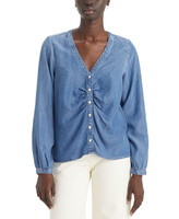 Женская блузка Zenda со сборками и длинными рукавами Levi's, синий