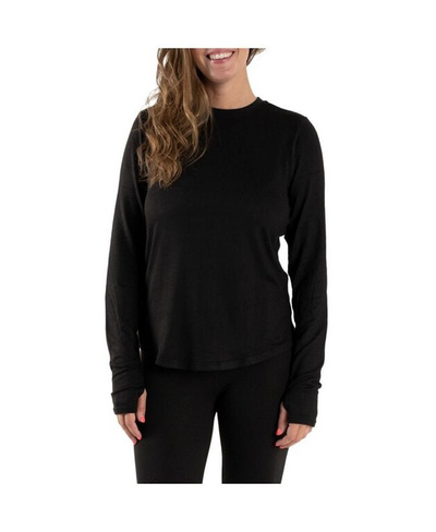 Женская уютная многослойная рубашка с длинным рукавом MUK LUKS, черный