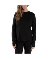 Женская уютная многослойная рубашка с длинным рукавом MUK LUKS, черный