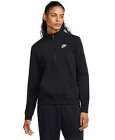 Женская спортивная одежда Club Флисовая толстовка с молнией 1/2 Nike, черный