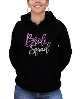 Женская толстовка с капюшоном Bride Squad Word Art LA Pop Art, черный