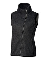 Женский свитер больших размеров с гротом, вязаный асимметричный жилет Cutter & Buck, серый
