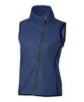 Женский свитер больших размеров с гротом, вязаный асимметричный жилет Cutter & Buck, синий