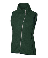 Женский свитер больших размеров с гротом, вязаный асимметричный жилет Cutter & Buck, зеленый