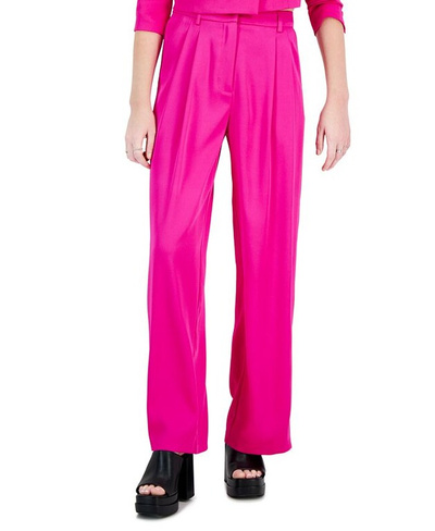 Широкие брюки со складками Lucy Paris, розовый
