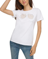 Женская футболка с солнцезащитными очками и украшением KARL LAGERFELD PARIS, белый