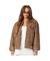 Женская стираная куртка-бомбер Edikted, коричневый