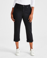Женские джинсы-капри с пышной посадкой со средней посадкой Style & Co, черный
