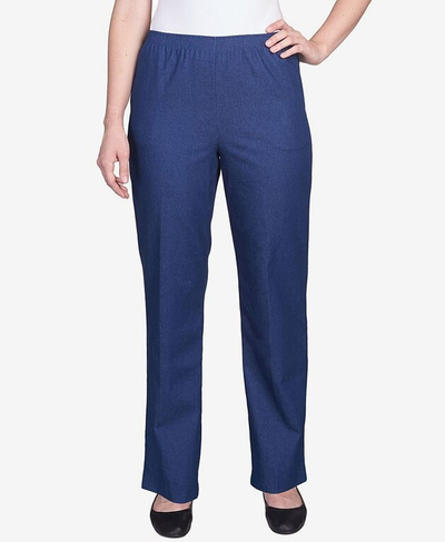 Классические джинсовые брюки прямого кроя без застежки Alfred Dunner, синий