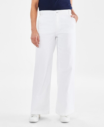 Женские джинсы широкого кроя с высокой посадкой Style & Co, цвет Bright White