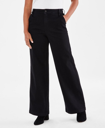 Женские джинсы широкого кроя с высокой посадкой Style & Co, черный