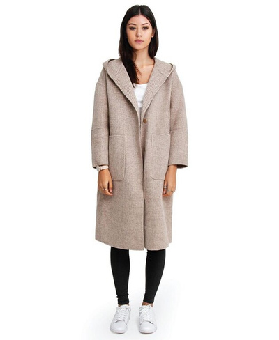 Женское пальто большого размера из смесовой шерсти Belle & Bloom, цвет Beige