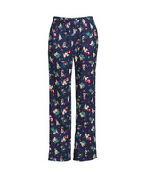 Женские фланелевые пижамные брюки с принтом Lands' End, цвет Deep sea navy holiday pups