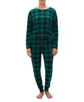 GapBody женские, 2 шт. Упакованный пижамный комплект для бега с длинными рукавами GAP, цвет Apple Green Plaid