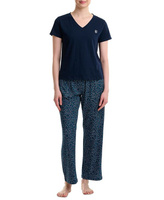 Женская футболка для сна с короткими рукавами и V-образным вырезом Tommy Hilfiger, синий