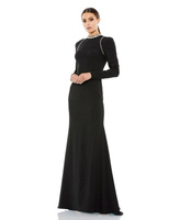 Женское платье Ieena с длинными рукавами и высоким воротником реглан Mac Duggal, черный