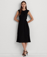 Женское платье из крепа с короткими рукавами Lauren Ralph Lauren, черный