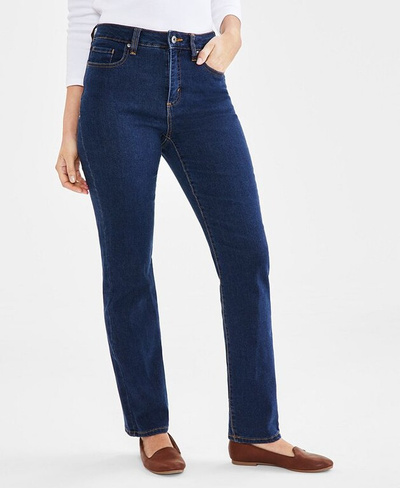 Женские джинсы прямого кроя с высокой посадкой, стандартной, короткой и длинной длины Style & Co, цвет Fortress