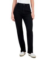 Женские джинсы прямого кроя с высокой посадкой, стандартной, короткой и длинной длины Style & Co, черный