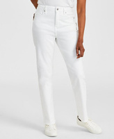 Женские джинсы прямого кроя с высокой посадкой, стандартной, короткой и длинной длины Style & Co, белый