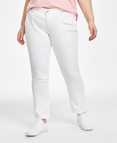Модные классические прямые джинсы больших размеров Levi's, белый