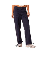 Женские брюки-карго с большими карманами, отдельным поясом, тканой тесьмой и молниями по подолу Edikted, синий