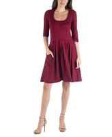 Женское мини-платье с рукавом три четверти 24seven Comfort Apparel, фиолетовый