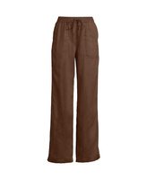 Женские широкие брюки с высокой посадкой TENCEL Lands' End, коричневый