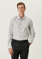 Черно-белая полосатая рубашка с воротником на заказ Beymen
