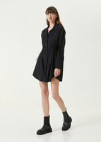 Черное мини-платье-рубашка со сборками Academia