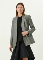 Серый двубортный шерстяной пиджак с воротником-ласточкой Alexander McQueen