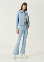 Аккуратные голубые женские джинсовые брюки Dare London