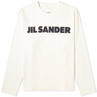 Лонгслив Jil Sander Long Sleeve Logo, светло-кремовый/черный